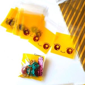 25 pcs Smiley Clear Bags Treat Bags 2.76x2.76" in